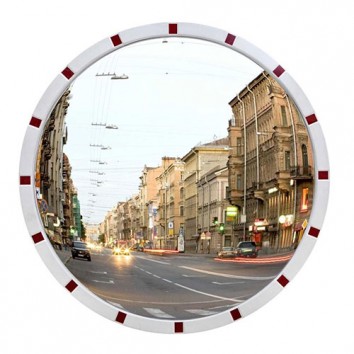 Зеркало дорожное круглое со светоотражающей окантовкой  1000 мм