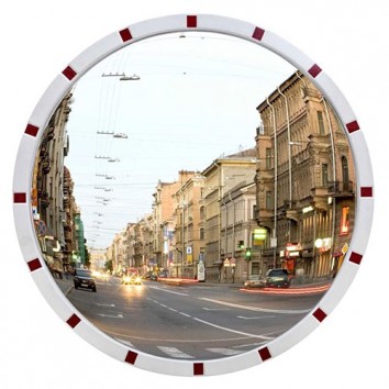 Зеркало дорожное круглое со светоотражающей окантовкой  1200 мм
