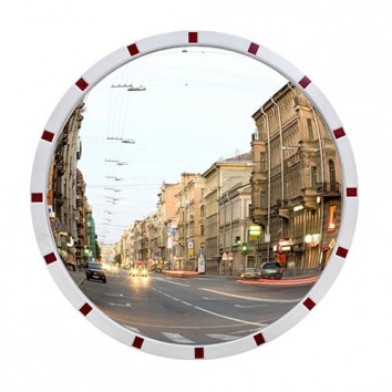 Зеркало дорожное круглое со светоотражающей окантовкой  900 мм